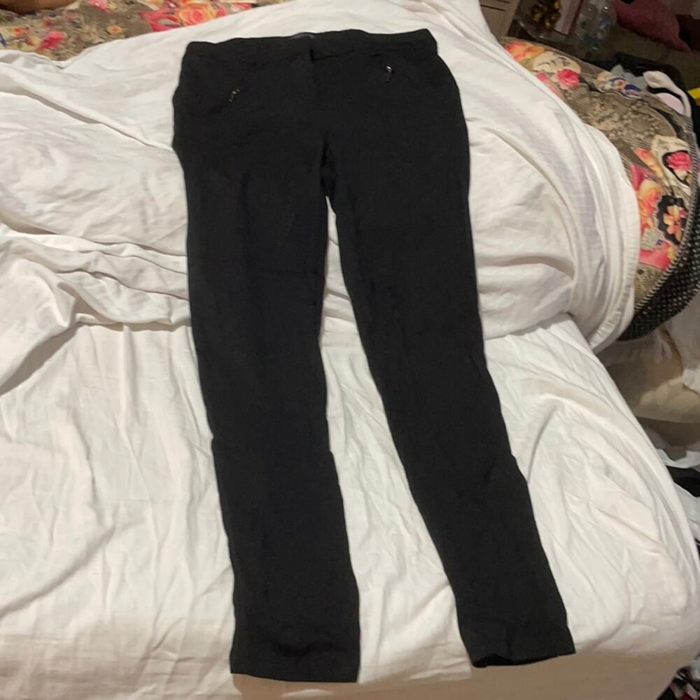 Vince Camuto 8 black rayon nylon spandex skinny pant euc